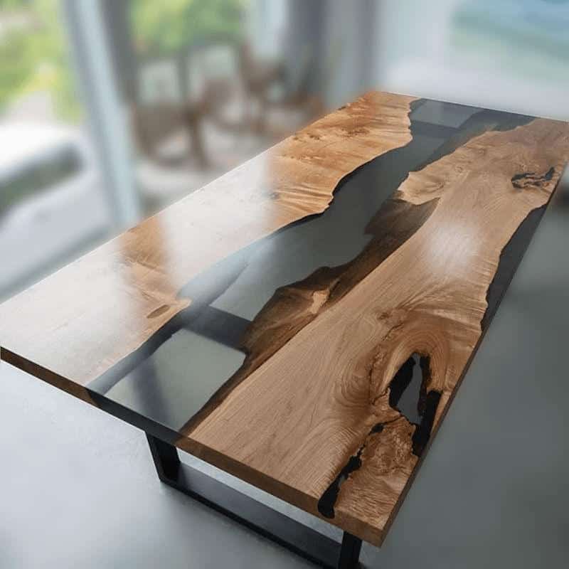 Esstisch_Design_Eiche Esstisch Kuckuck | Epoxidharztisch aus Akazie