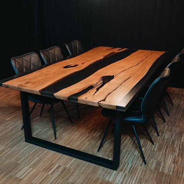 Epoxidharztisch Massivholz schwarzhirsch