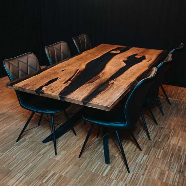 Epoxidharztisch Massivholz schwarzhirsch