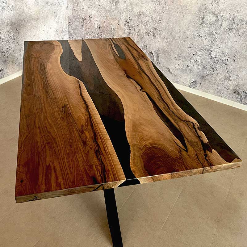Esstisch-Nussbaum-grau-transparent-(1) Esstisch Epoxidharztisch kaufen Nussbaum Walnuss